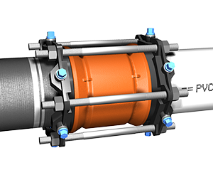 Series 3800 MEGA-COUPLING coupling and restraining DIP and PVC Pipes