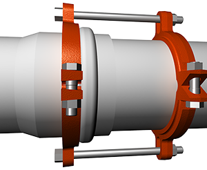 Series 7500 Restraint Harness restraining IPS O.D. (Class) PVC Pipe at a PVC Fitting